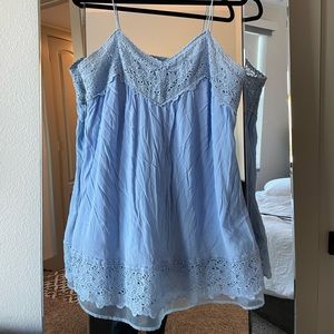 Blue lace detail dress